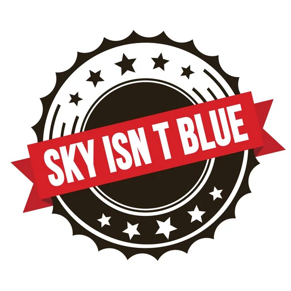 Sky Isn Blue Text Red Brown Ribbon Badge Stamp — Zdjęcie stockowe