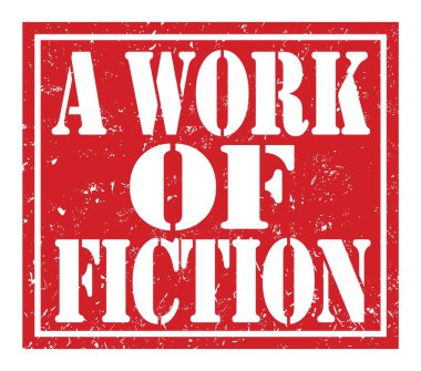 Bir kurgu eseri, kırmızı pul üzerine yazılmış kelimeler.