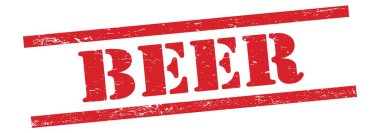 Kırmızı grungy vintage kauçuk damgalı bira metni.