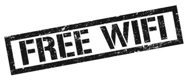 FREE WIFI siyah grungy dikdörtgen mühür işareti.