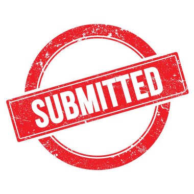 Kırmızı grungy yuvarlak vintage damga üzerine SUBMITTED metin.
