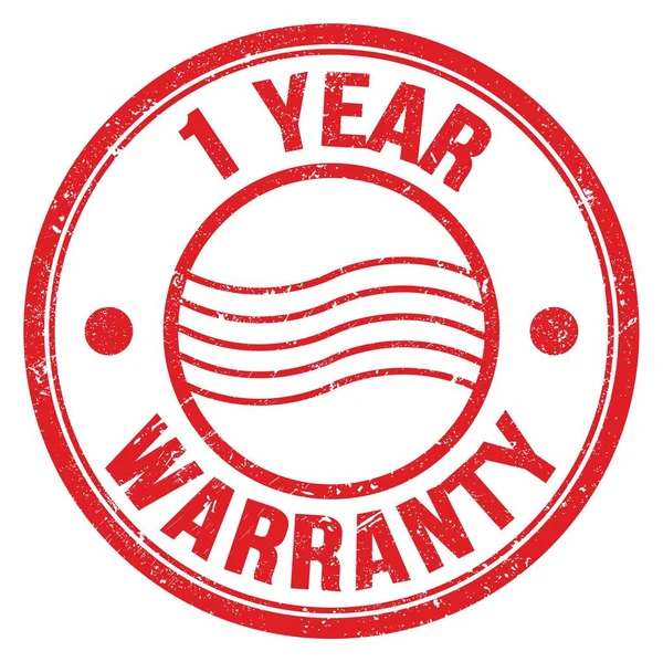 Year Warranty Text Written Red Postal Stamp Sign — Fotografia de Stock