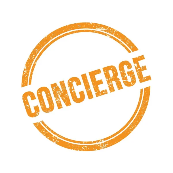 Turuncu grungy vintage yuvarlak damga üzerine yazılmış CONCIERGE metin.