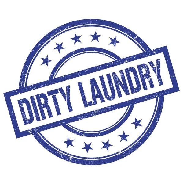 Dirty Laundry Metin Mavi Yuvarlak Vintage Kauçuk Damga Üzerine Yazılmış — Stok fotoğraf