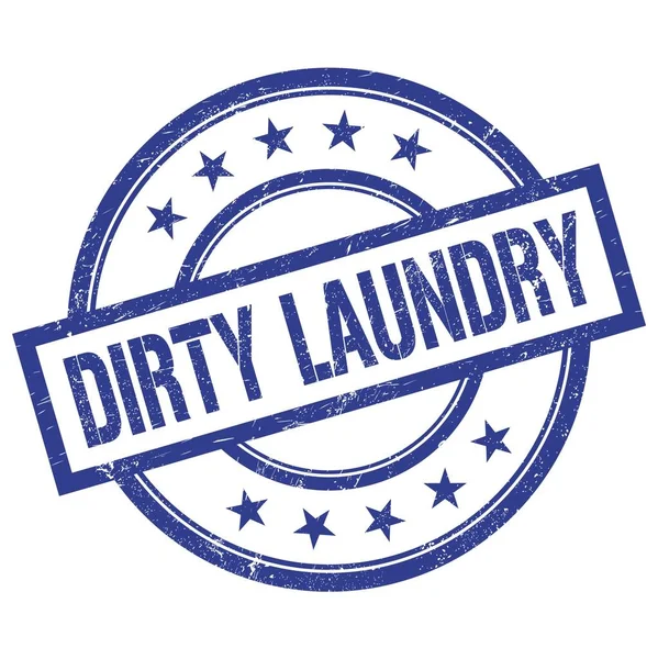 DIRTY LAUNDRY metin mavi yuvarlak vintage kauçuk damga üzerine yazılmış.