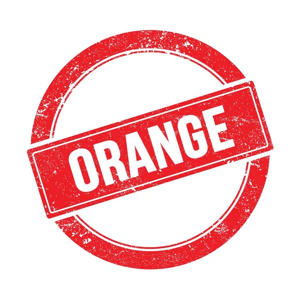 Orange Text Red Grungy Vintage Stamp — ストック写真