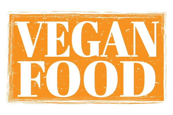 Vegan Food Words Written Orange Grungy Stamp Sign — Zdjęcie stockowe