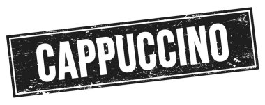 Siyah grungy dikdörtgen damga işareti üzerinde CapPPUCCINO metin.