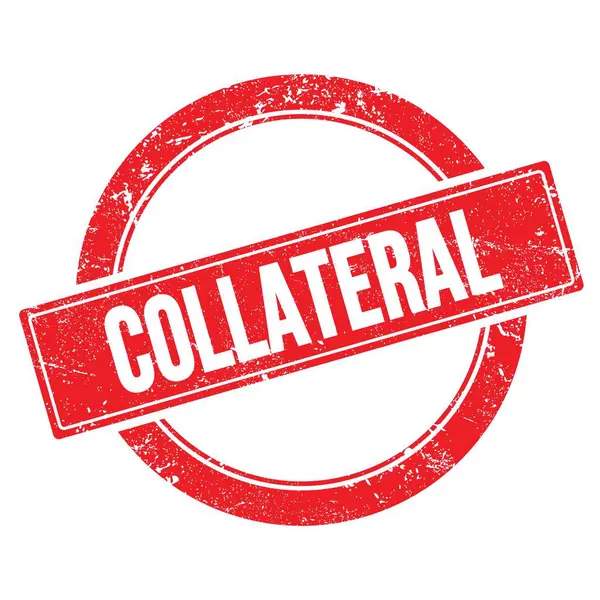 Kırmızı grungy yuvarlak vintage damga üzerinde COLLATERAL metin.