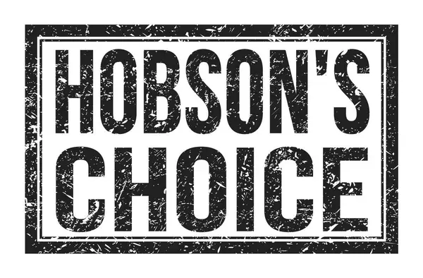 HOBSON 'IN seçimi, siyah dikdörtgen mühür üzerine yazılmış kelimeler