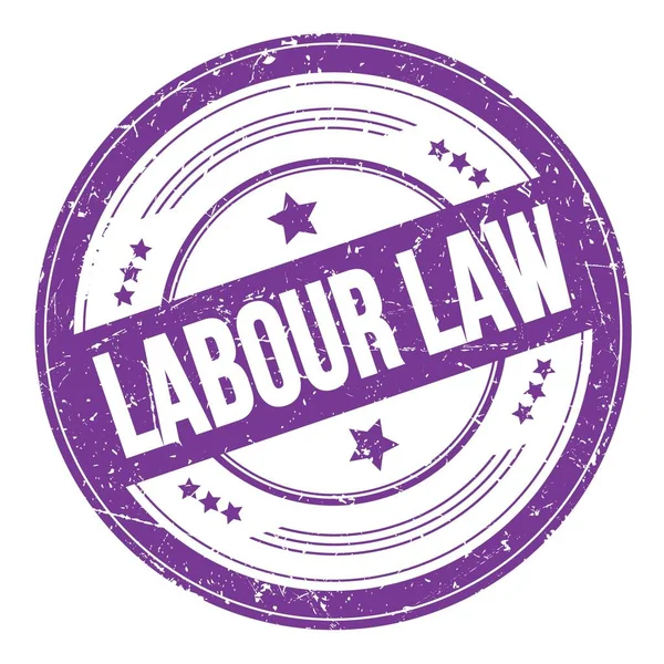 Labour Law Text Violet Indigo Grungy Texture Stamp — 图库照片