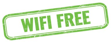 Yeşil grungy vintage dikdörtgen damgalı WIFI özgür metin.