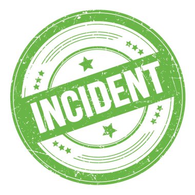 Yeşil yuvarlak grungy doku damgası üzerine olay metni.