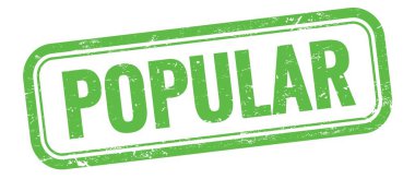 Yeşil grungy vintage dikdörtgen damgalı POPULAR metni.