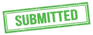 Yeşil grungy vintage dikdörtgen damgalı SUBMITTED metni.