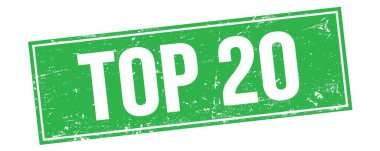 Yeşil grungy dikdörtgen işareti üzerinde 20 metin.