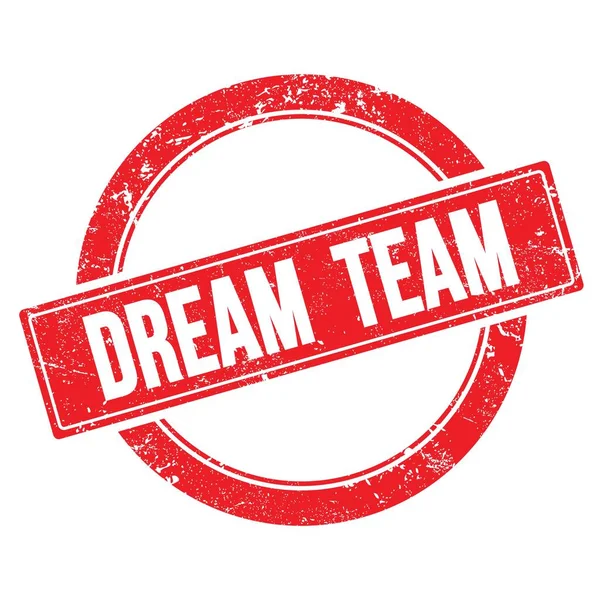 Dream Team Text Red Grungy Vintage Stamp — Foto Stock