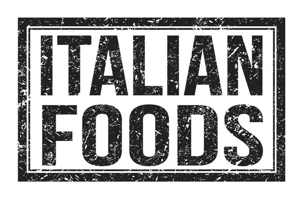 Włochy Żywności Słowa Napisane Czarnym Prostokątnym Znaku Znaczka — Zdjęcie stockowe