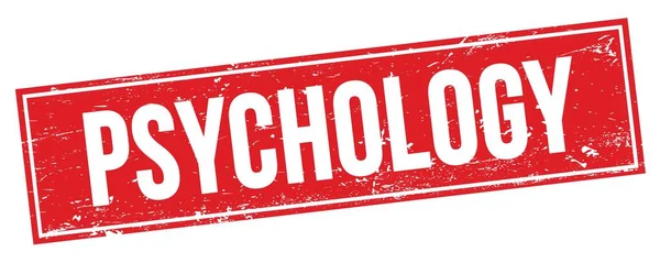 Psychologia Tekst Czerwonym Prostokątnym Znaku Znaczka Grungy — Zdjęcie stockowe