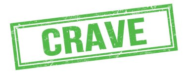 Yeşil grungy vintage dikdörtgen damgalı CRAVE metin.