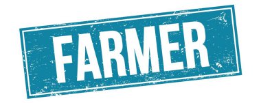 Mavi grungy dikdörtgen damga işareti üzerinde Farmer metin.