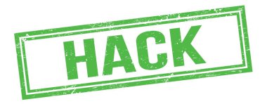 Yeşil grungy vintage dikdörtgen damgalı hack metni.