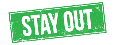 Yeşil grungy dikdörtgen mühür işareti üzerinde uzak dur.