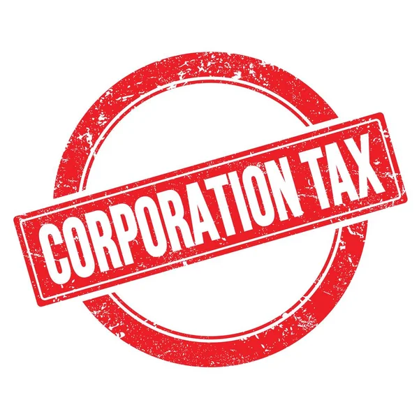 Corporation Tax Text Red Grungy Vintage Stamp — Stockfoto