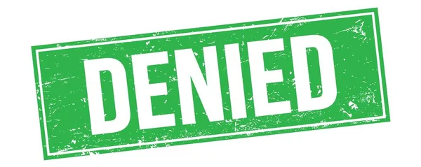 Denied Text Green Grungy Rectangle Stamp Sign — Stockfoto