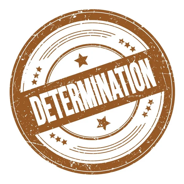 Determination Text Brown Grungy Texture Stamp — ストック写真