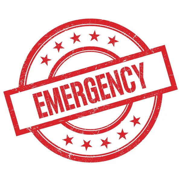 Emergency Text Geschrieben Auf Rotem Runden Vintagestempel — Stockfoto