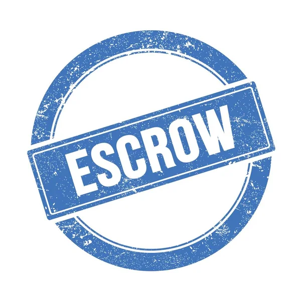 Escrow Κείμενο Μπλε Grungy Στρογγυλό Vintage Σφραγίδα — Φωτογραφία Αρχείου