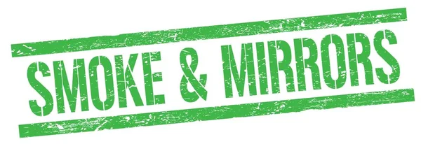Smoke Mirrors Text Green Grungy Rectangle Stamp Sign —  Fotos de Stock
