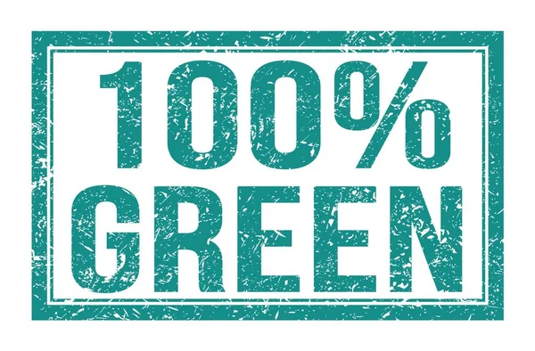 100 Verde Palavras Escritas Sinal Carimbo Retangular Azul — Fotografia de Stock