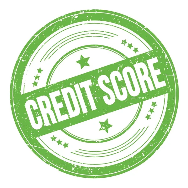 Yeşil yuvarlak grungy desen damgası üzerine CREDIT skor metni.