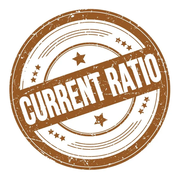 Kahverengi yuvarlak grungy doku damgası üzerine CURRENT RATIO metni.