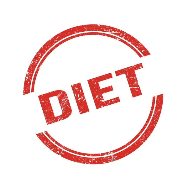 Kırmızı grungy vintage yuvarlak damga üzerine yazılmış DIET metni.