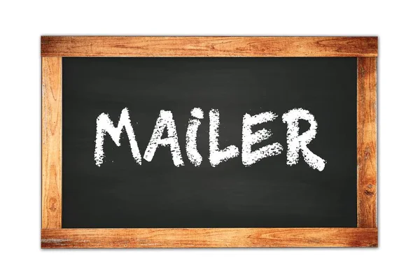 Mailer Text Written Black Wooden Frame School Blackboard — Zdjęcie stockowe