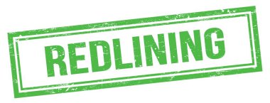 Yeşil grungy vintage dikdörtgen damgalı REDLINING metin.