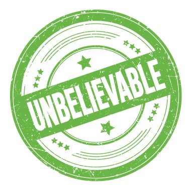 Yeşil yuvarlak, çirkin desen damgalı Inanılmaz metin.