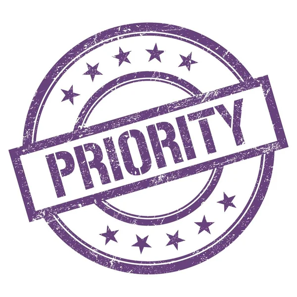 Priority Text Written Purple Violet Vintage Rubber Stamp — Fotografia de Stock