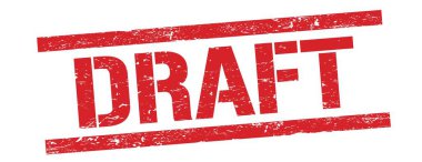 Kırmızı grungy dikdörtgen damga işareti üzerindeki DRAFT metni.