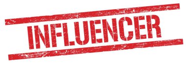 Kırmızı grungy dikdörtgen damga işareti üzerinde INFUENCER metin.