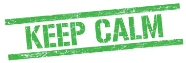 Yeşil grungy dikdörtgen damga işareti üzerinde CALM metni tut.
