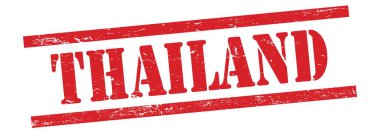 THAILAND 'ın kırmızı grungy vintage kauçuk damgalı metni.