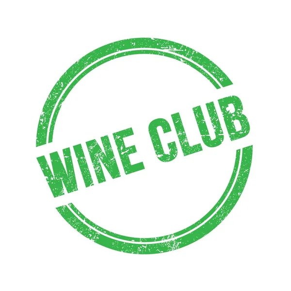 Wine Club Texto Escrito Verde Grungy Vintage Carimbo Redondo — Fotografia de Stock