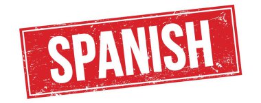 Kırmızı grungy dikdörtgen damga işareti üzerinde SPANISH metni.