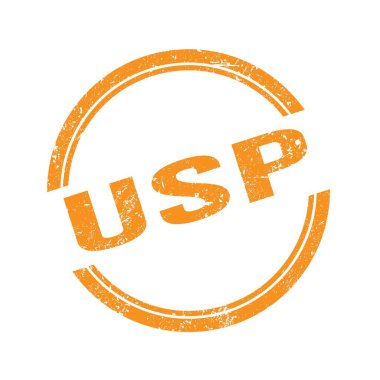 USP metin turuncu grungy vintage yuvarlak pul üzerine yazılmış.