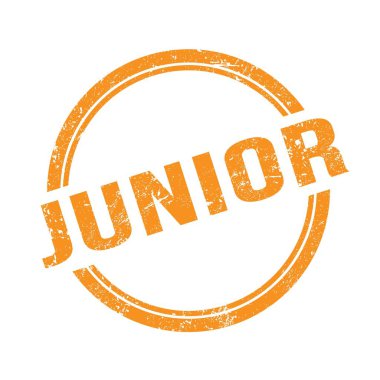 Turuncu grungy vintage yuvarlak damgalı JUNIOR metni.