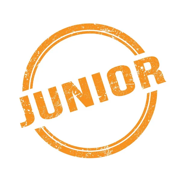 Texte Junior Écrit Sur Timbre Rond Vintage Grungy Orange — Photo